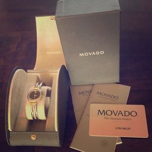 Movado 2 Tone Ladies Bangle Watch
